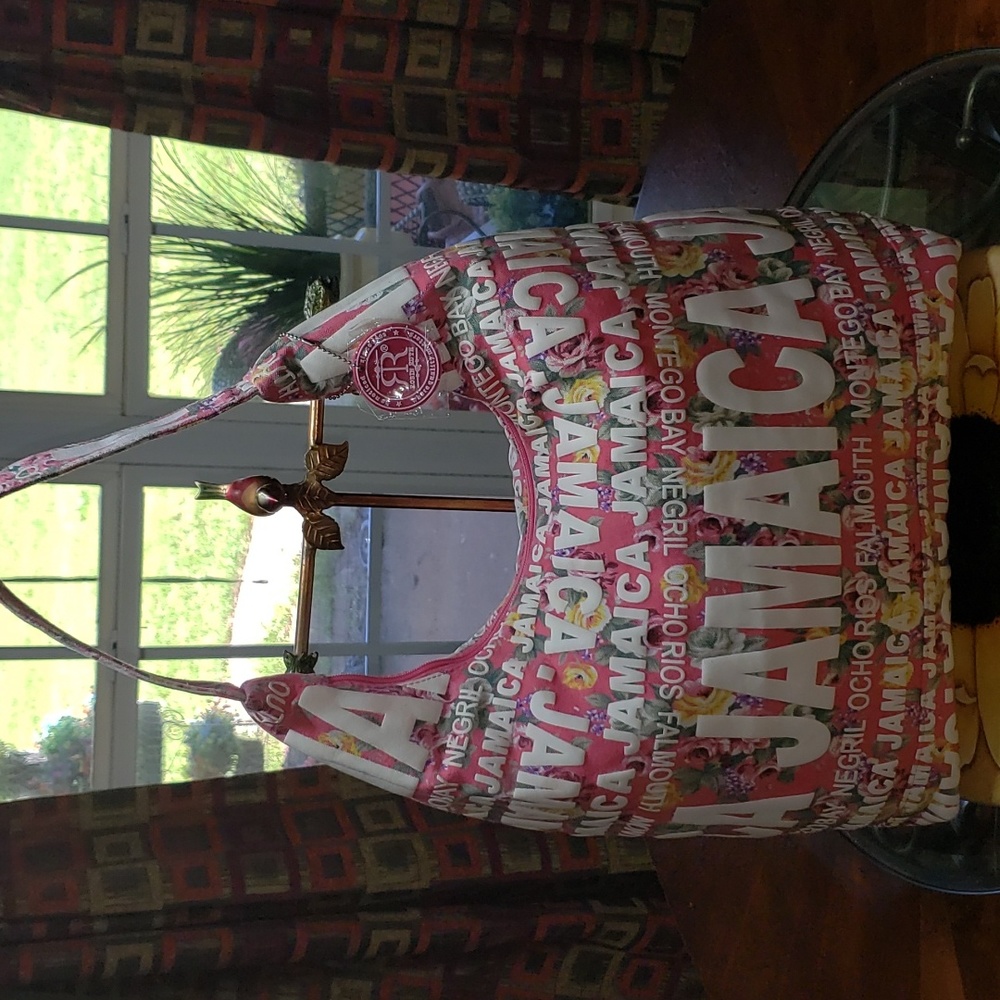 ROBIN RUTH JAMAICA SIGNATURE PRINT COTTON TOTE GRAFFITTI Y2K BAG